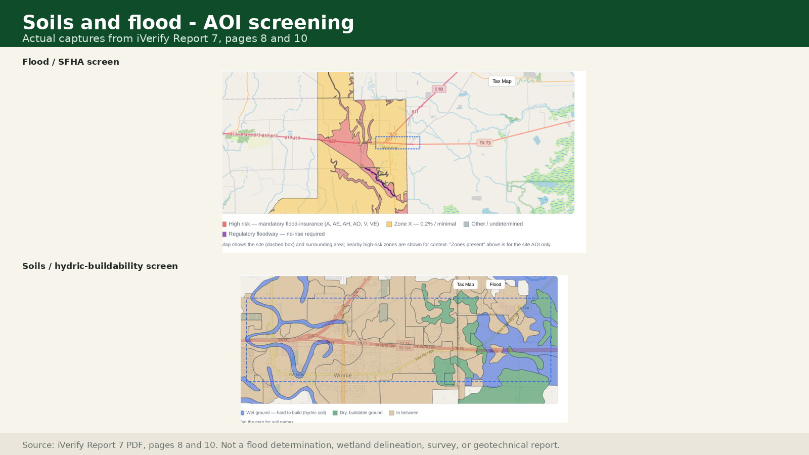 iVerify flood and soils screen capture